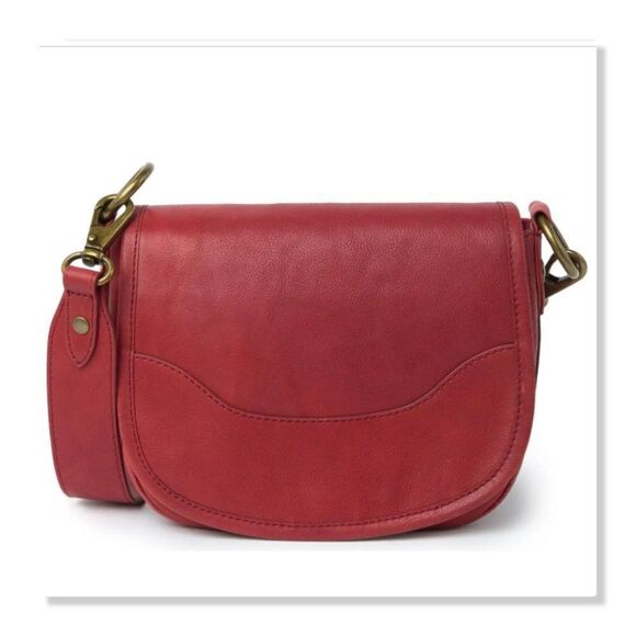 Frye Lucy Leather Saddle Bag in Red - NEW - Picture 4 of 16